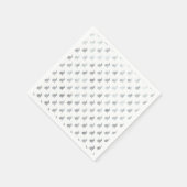 シルバーグレイのバニーフェイク背景箔グレー スタンダードカクテルナプキン (角)