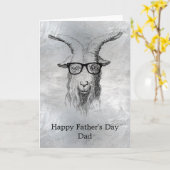 シルバーグレイのヒップスターゴート カード (黄色い花)