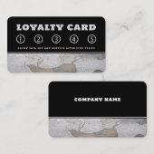 シルバーグレイの切れ目のある木材 ロイヤリティカード (正面/裏面)