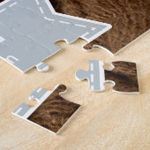 シルバーグレイの新生児男の子 誕生記念写真 ジグソーパズル (側面)