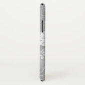 シルバーグレイの花柄デザイン Case-Mate iPhoneケース (裏面/右)