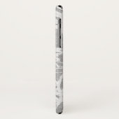 シルバーグレイの花柄デザイン Case-Mate iPhoneケース (裏面/左)