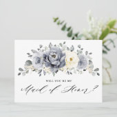 シルバーグレイアイボリーが私のメイド・オブ・オーナー(花嫁付き添い人) 招待状 (スタンド正面)