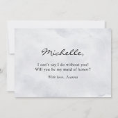 シルバーグレイアイボリーが私のメイド・オブ・オーナー(花嫁付き添い人) 招待状 (裏面)