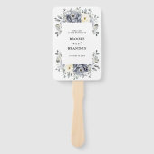 シルバーグレイアイボリーフローラウィンターウェディングプログラム ハンドファン (正面)