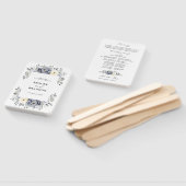 シルバーグレイアイボリーフローラウィンターウェディングプログラム ハンドファン (組立なし)