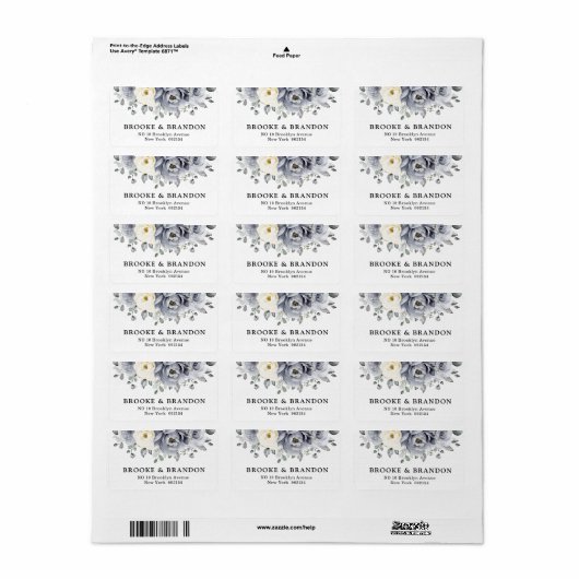 シルバーグレイアイボリーフローラ素朴ウィンター結婚ズ ラベル (フルシート)