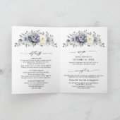 シルバーグレイアイボリーフローラ素朴ウィンター結婚ズ 招待状 (内部)