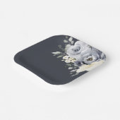 シルバーグレイアイボリーフローラ素朴ウィンター結婚ズPap ペーパープレート (傾斜あり)