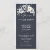 シルバーグレイアイボリーフローラ素朴冬結婚の男性 メニュー (正面/裏面)