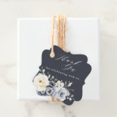 シルバーグレイアイボリーフローラ素朴冬結婚のFAV フェイバータグ (インサイチュ)