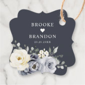 シルバーグレイアイボリーフローラ素朴冬結婚のFAV フェイバータグ (裏面)