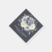 シルバーグレイアイボリーフローラ素朴冬結婚昼寝 スタンダードカクテルナプキン (角)