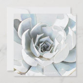 シルバーグレイエレガントブルー多肉性ブライダルシャワー 招待状 (裏面)