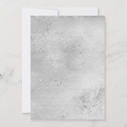 シルバーグレイエレガント大理石結婚教室 招待状 (裏面)