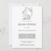 シルバーグレイエレガント美しいサロングランド開口部 招待状 (正面)