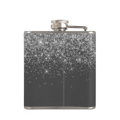 シルバーグレイガーリーグリッタースパークルモノグラム名 フラスク (裏面)