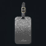 シルバーグレイガーリーグリッタースパークルモノグラム名 ラゲッジタグ<br><div class="desc">シルバーとチャコールグレー（グレー）スパークルグリッターモノグラム名とイニシャル枕。荷物バッグラベルは、スタイルの誰かの彼女の部屋のための完璧な甘い16歳の誕生日、結婚ブライダルシャワー、赤ちゃんシャワーまたはバチェロレッテギフトを作る飾。</div>