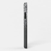 シルバーグレイガーリーグリッタースパークルモノグラム名 Case-Mate iPhoneケース (裏面/右)