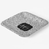 シルバーグレイグリッタースパークルズスウィート16 ペーパープレート (傾斜あり)