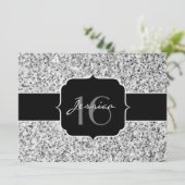 シルバーグレイグリッタースパークルズスウィート16 招待状 (スタンド正面)