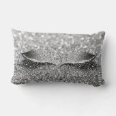シルバーグレイグリッターラッシュグラムメイクアップモノクロナティック ランバークッション (裏面)