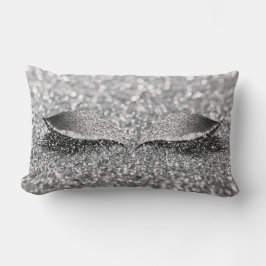 シルバーグレイグリッターラッシュグラムメイクアップモノクロナティック ランバークッション