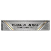 シルバーグレイグリッター デスクネームプレート (正面)