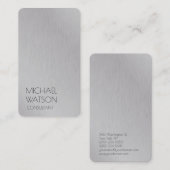 シルバーグレイシンプルトレンディープレーンコンサルタント 名刺 (正面/裏面)