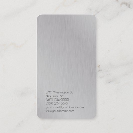 シルバーグレイシンプルトレンディープレーンコンサルタント 名刺 (裏面)