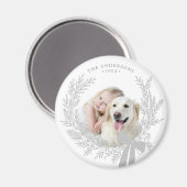 シルバーグレイシンプルリース写真 マグネット (正面/裏面)