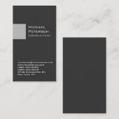 シルバーグレイストライプコンサルタント名刺 名刺 (正面/裏面)