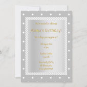 シルバーグレイストライプパーティの招待状 招待状 (正面)