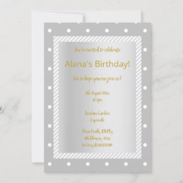 シルバーグレイストライプパーティの招待状 招待状