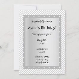 シルバーグレイストライプパーティの招待状 招待状