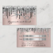 シルバーグレイバラシザーハールサロンスタイリストドリップ 予約カード (正面/裏面)