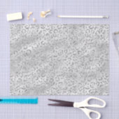 シルバーグレイフェイクグリッターヒョウ柄 薄葉紙 (クラフト)