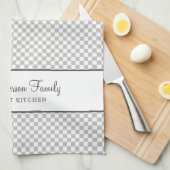 シルバーグレイフランスのプレイドチェックカントリーグルメ キッチンタオル (四つ折り)