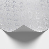 シルバーグレイフローラはかりで測シーシェルアールデコ ラッピングペーパー (角)