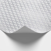 シルバーグレイフローラはかりで測シーシェルズネットアールデコ ラッピングペーパー (角)