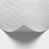 シルバーグレイフローラダマスク王室のフローラストライプ ラッピングペーパー (角)