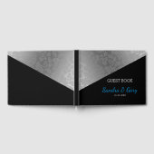 シルバーグレイフローラダマスク ゲストブック (全面)