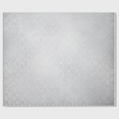 シルバーグレイフローラペイズリーピーコックオーナメント ラッピングペーパー (フラット)