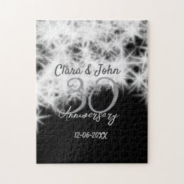シルバーグレイブラック30結婚周年グリッター ジグソーパズル