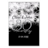 シルバーグレイブラック30結婚周年グリッター テーブルナンバー (裏面)