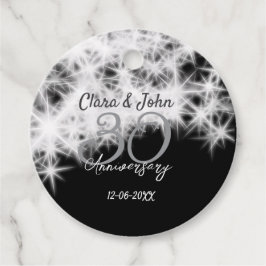 シルバーグレイブラック30結婚周年グリッター フェイバータグ