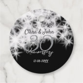 シルバーグレイブラック30結婚周年グリッター フェイバータグ (裏面)
