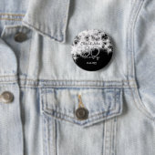 シルバーグレイブラック30結婚周年グリッター 缶バッジ (インサイチュ)