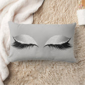 シルバーグレイプリンセス美しいラッシュグリッターメイクアップ ランバークッション (ブランケット)