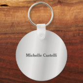 シルバーグレイプロフェッショナルユニーククラシカルシンプル キーホルダー (正面)